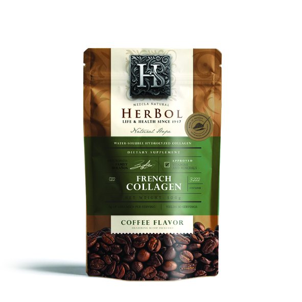Cafelágeno French Collagen sabor café — colágeno hidrolizado natural Herbol 500g, suplemento para articulaciones y bienestar